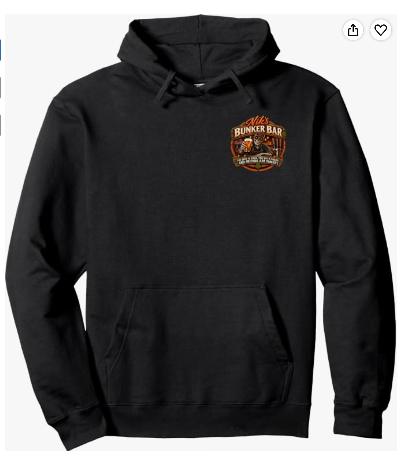 Nik’s Bunker Bar Hoodie — front view