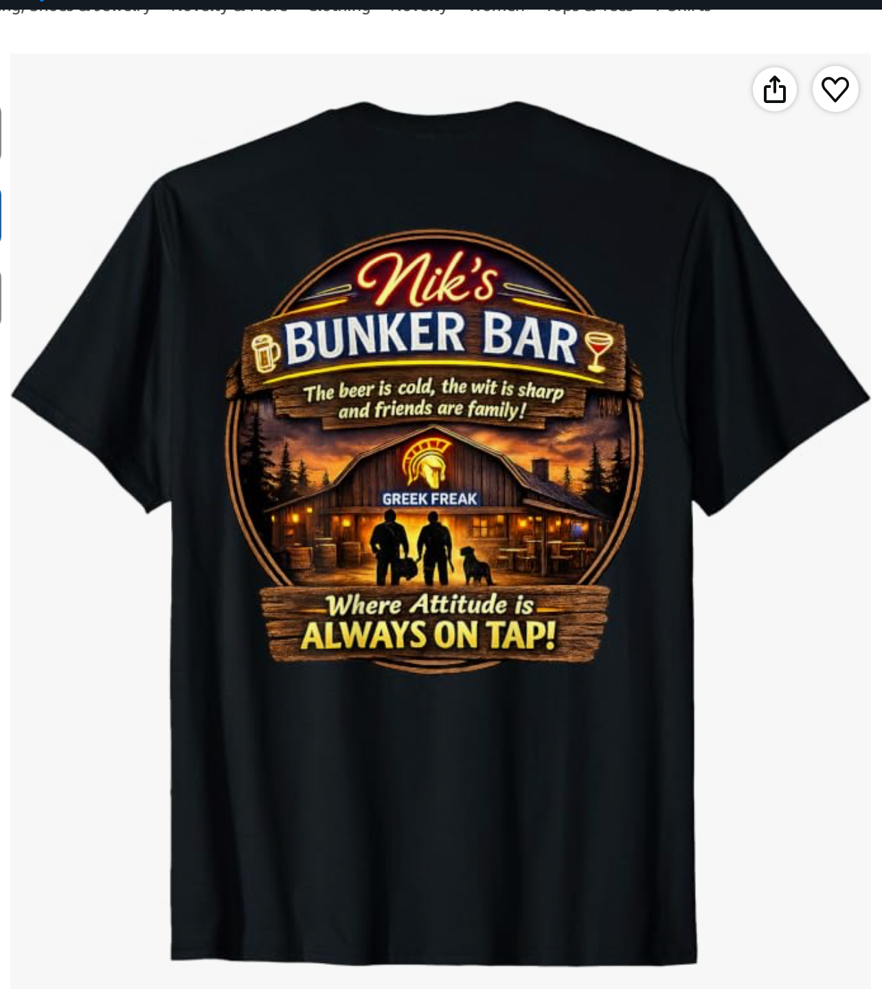 Nik’s Bunker Bar T-shirt — back view
