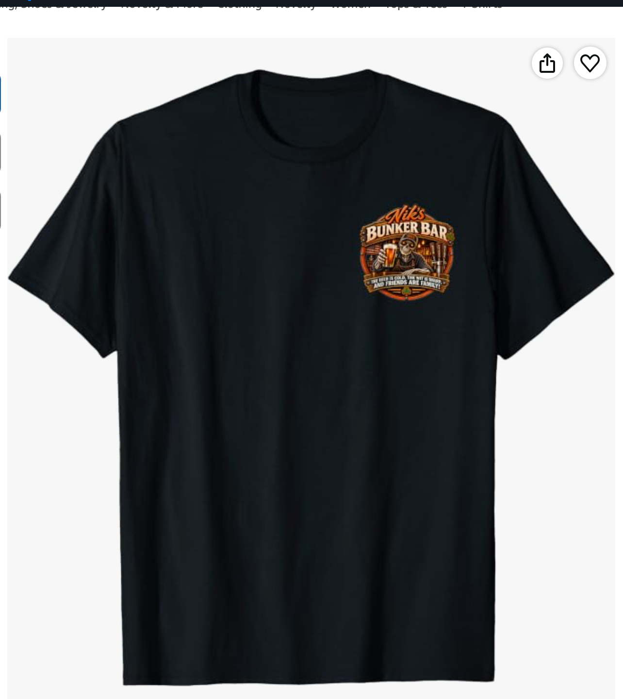 Nik’s Bunker Bar T-shirt — front view